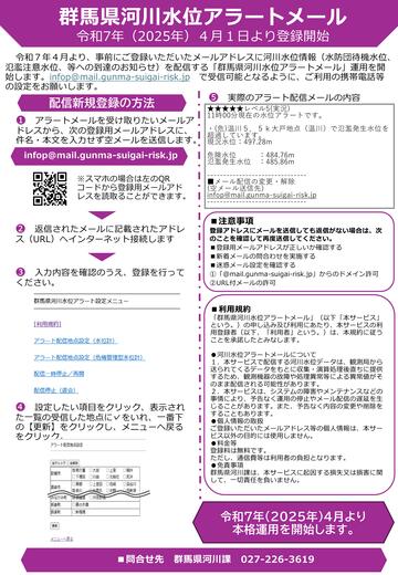 群馬県河川水位アラートメール